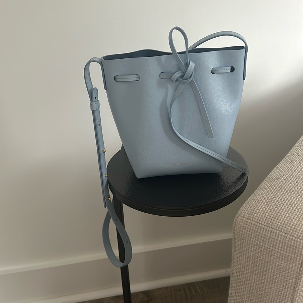 Mansur Gavriel baby blue mini bucket bag
